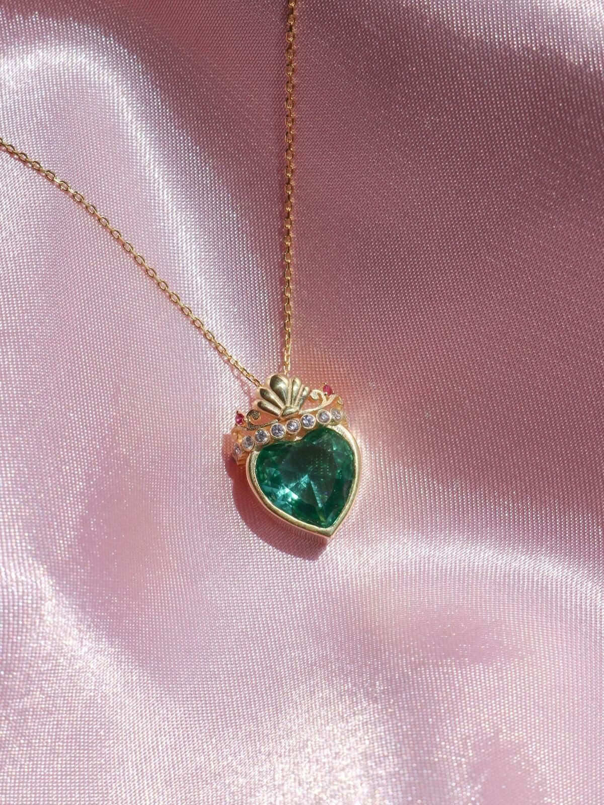 Ariel Heart Crown 925 Silver Necklace