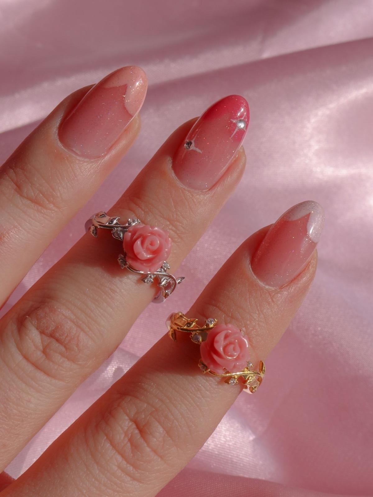 Belle Pink Rose Ring 925 Silver