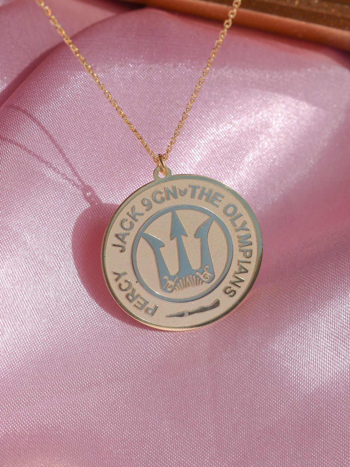 Percy Jackson and the Olympians 925 Silver Medallion Necklace