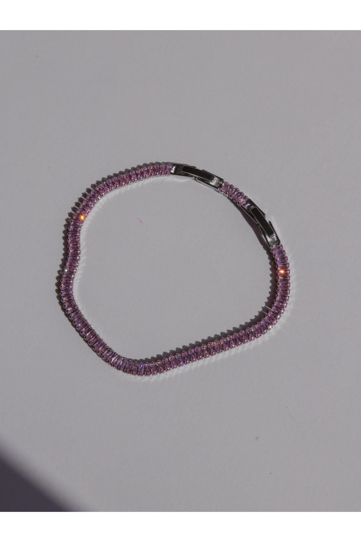 Pink Baguette Stone Waterway Bracelet