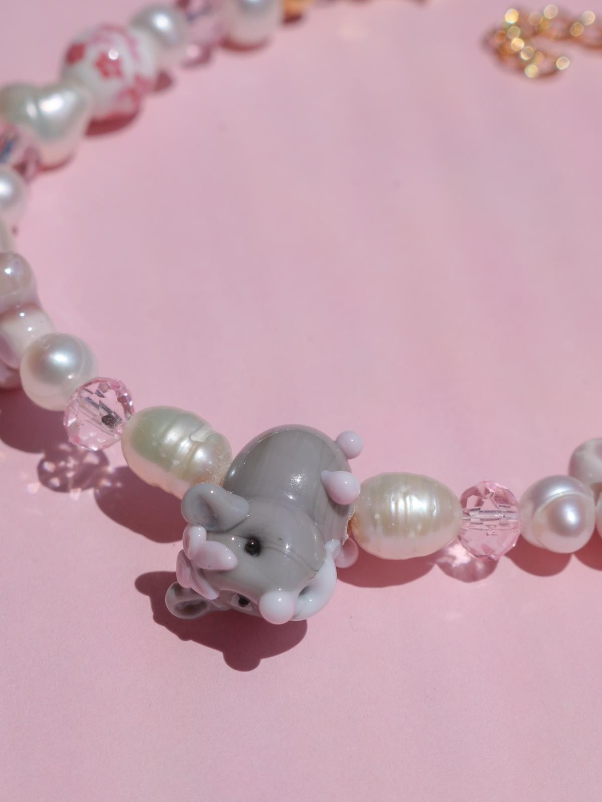 Cute Hamster Pearl Bracelet