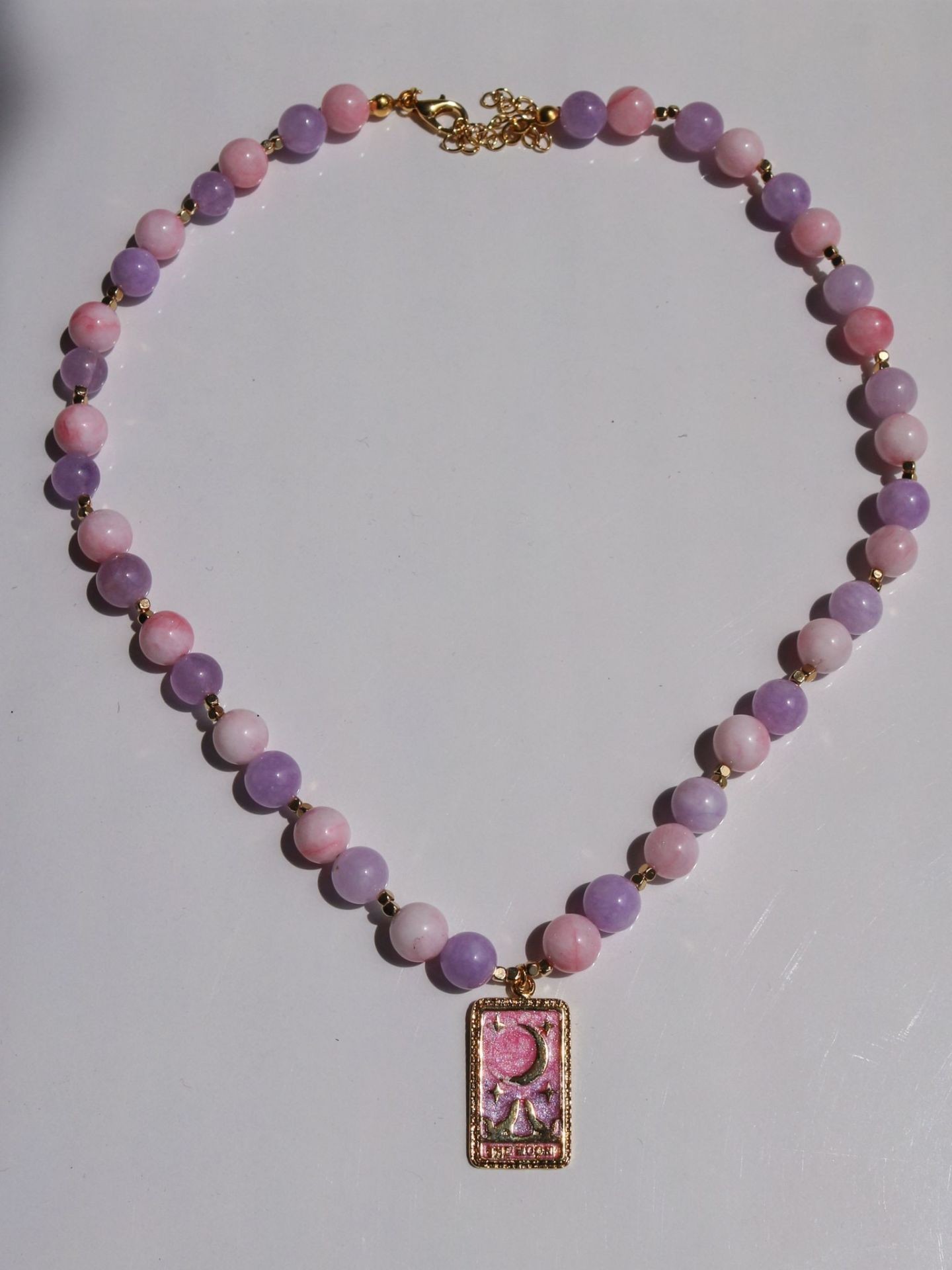 The Moon Natural Stone Tarot Necklace