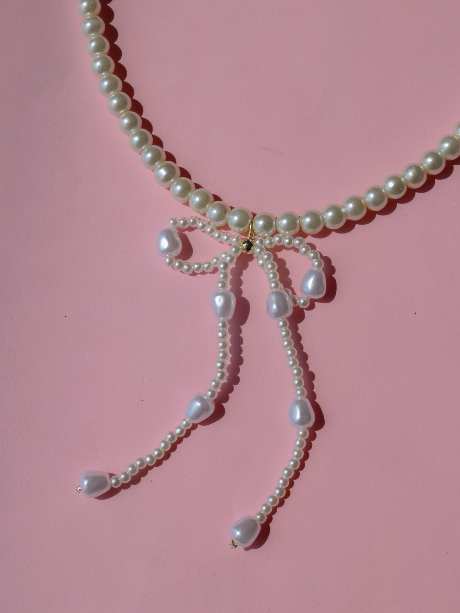 Pearl Ribbon Coquette Necklace