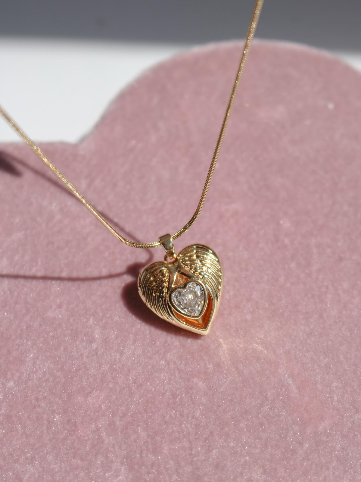 Heart Wings  Kişiye Özel Fotoğraflı Çelik Kolye
