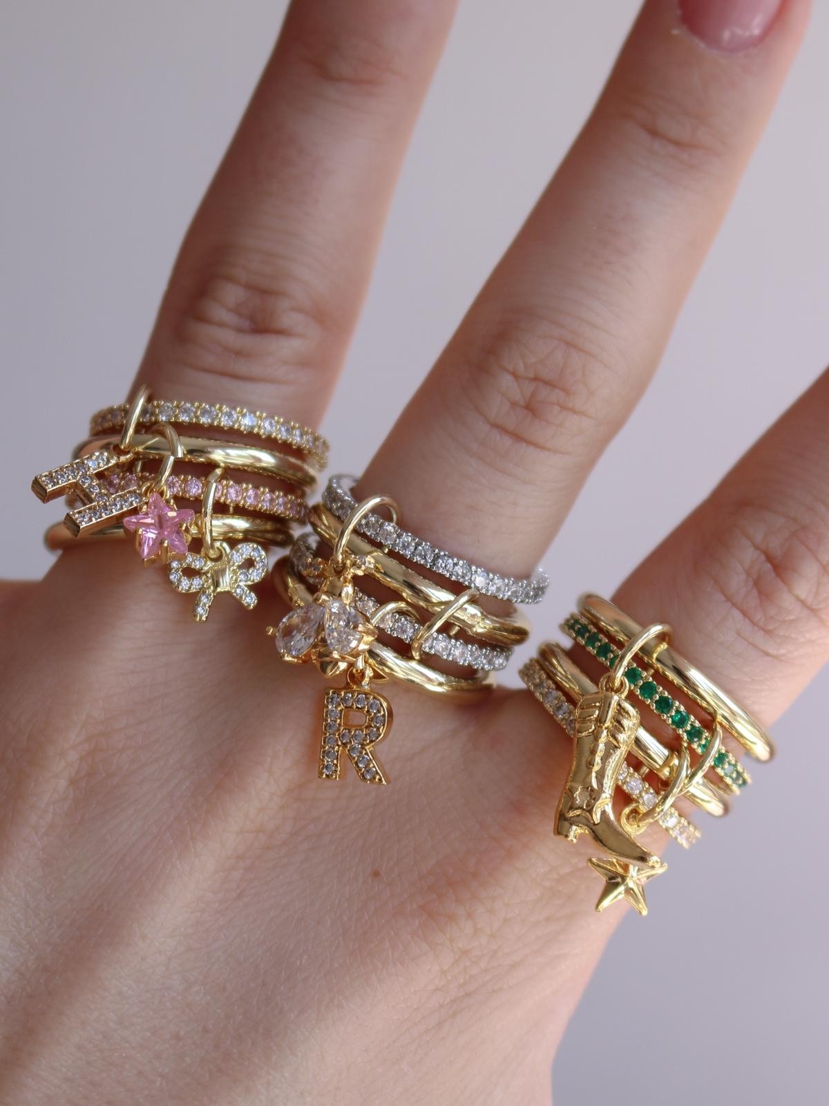 Pembe Velorien Charm Yüzük 15 - M Beden