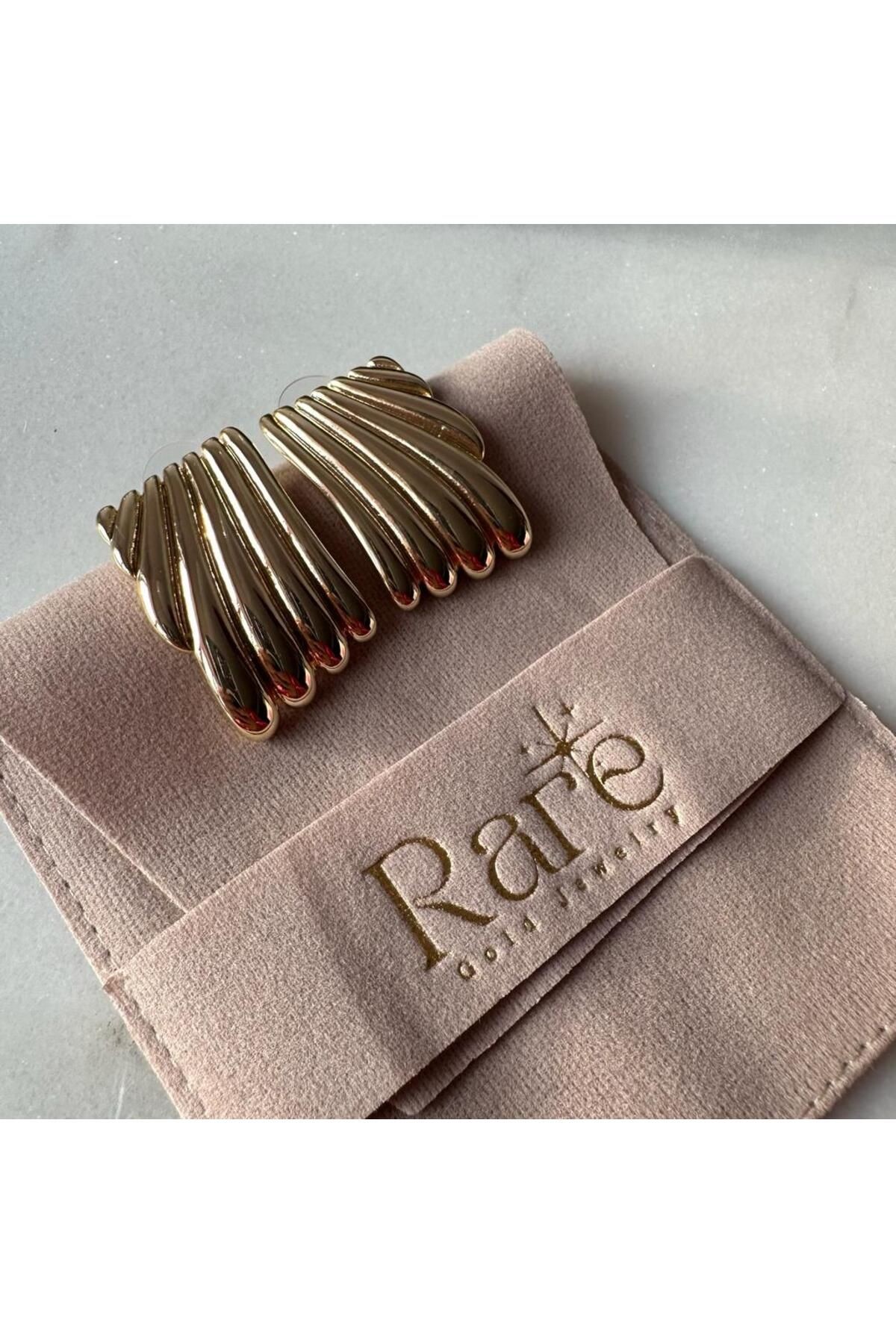 Large Rectangular Brass Stud Earrings