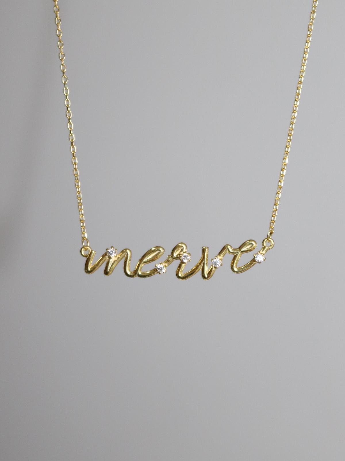 Personalized Stoned Name 925 Silver Necklace