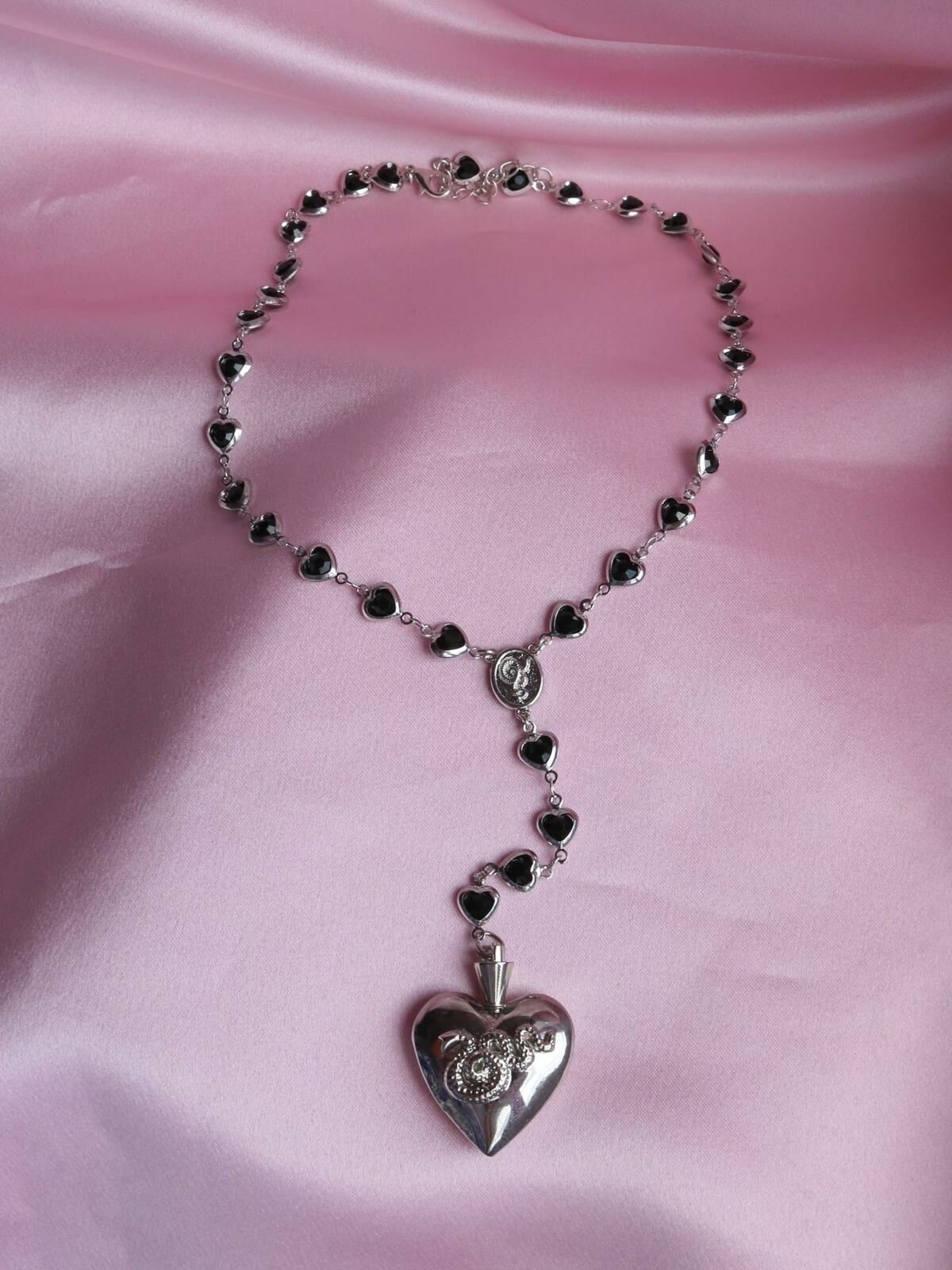 Black LDR Style Heart Necklace