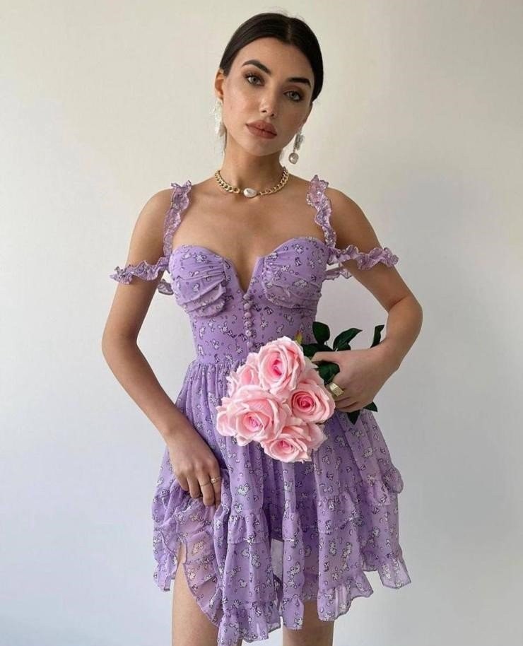 Lilac Floral Dress