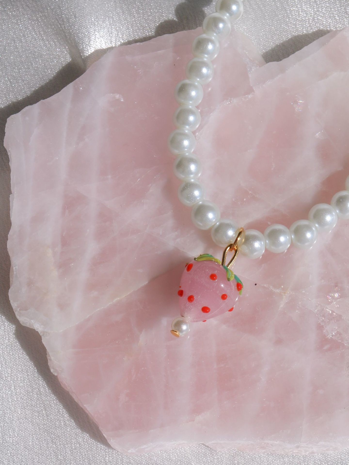 Candy Strawberry Pearl Necklace