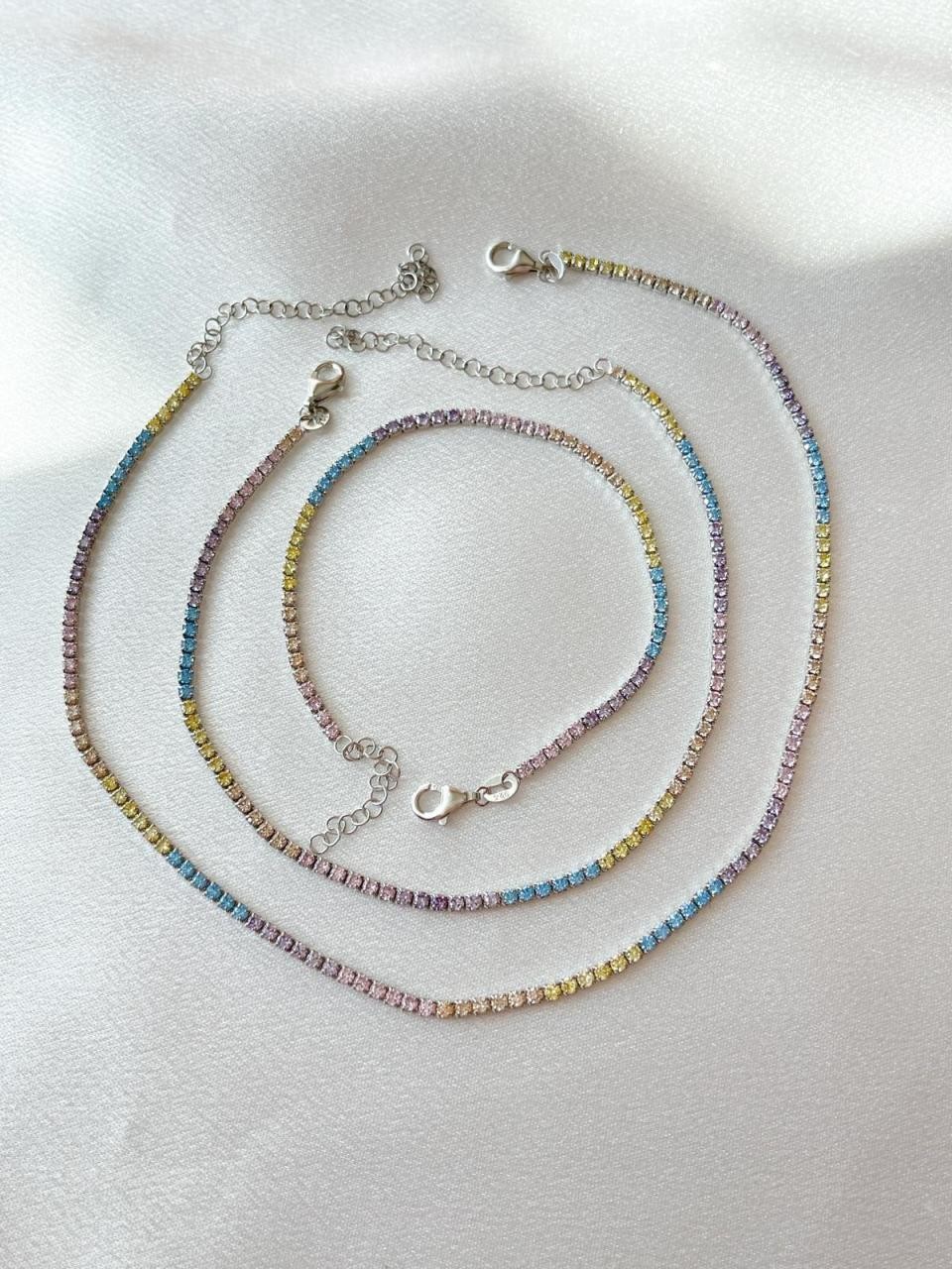 Colorful Pastel 925 Silver Anklet