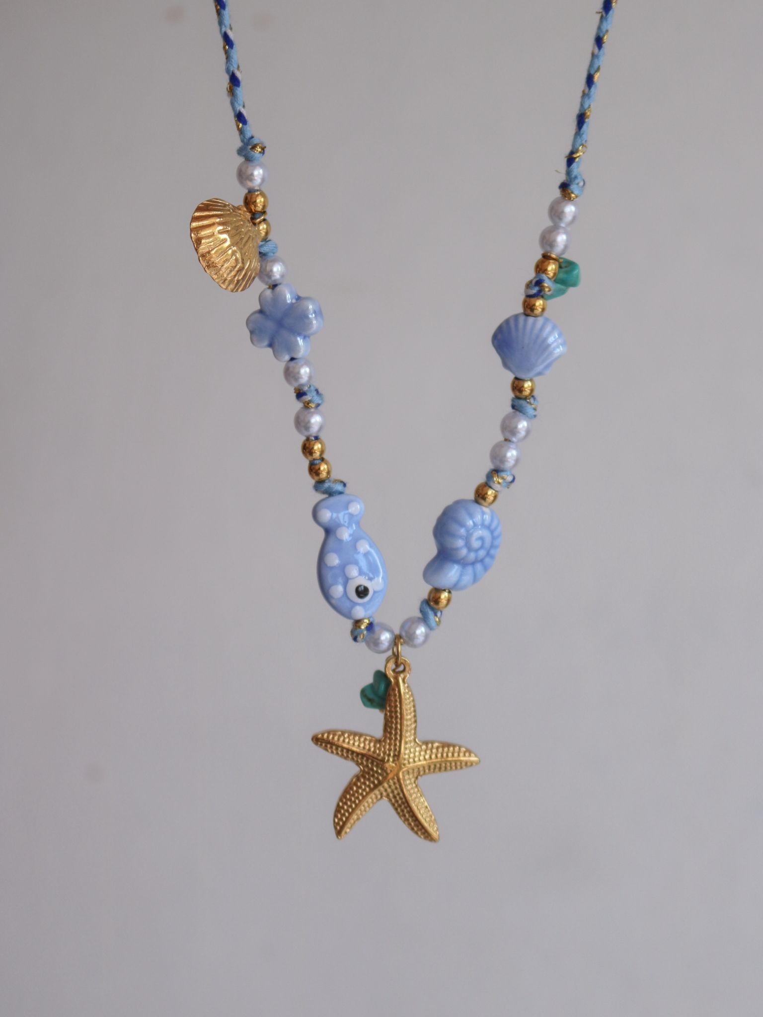 Starfish Makrome Çelik Kolye