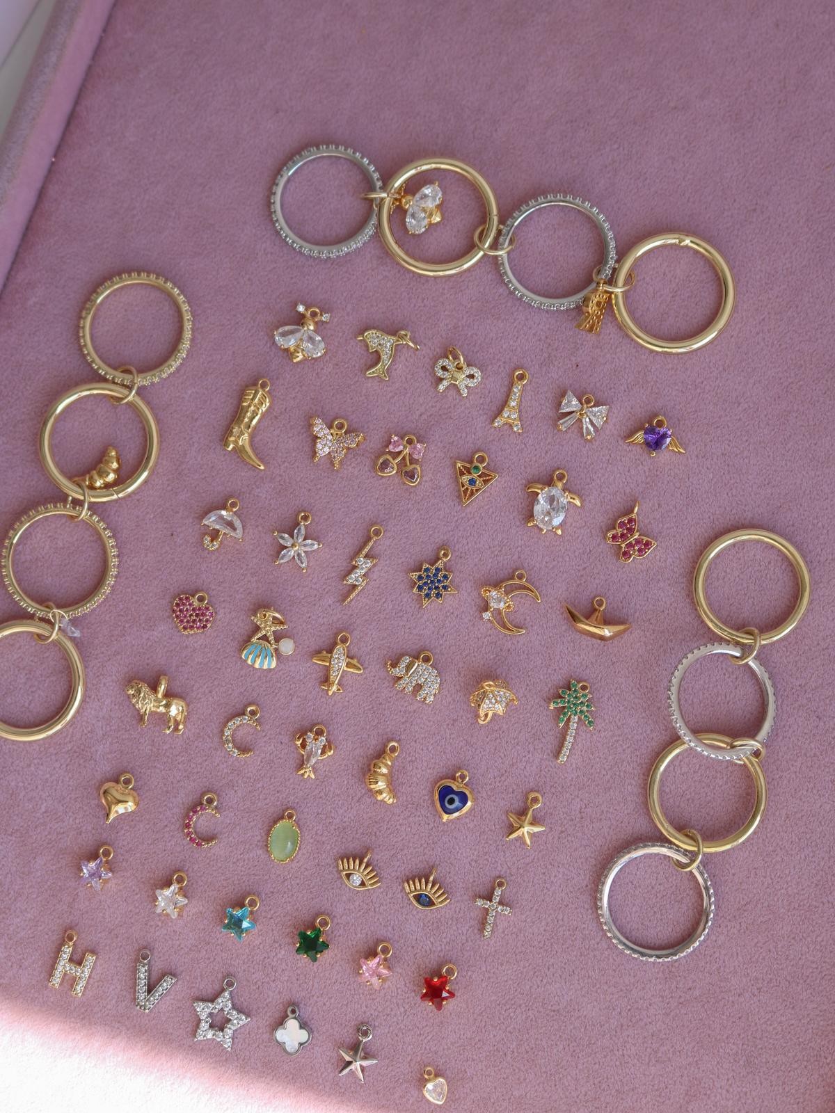 Pembe Velorien Charm Yüzük 15 - M Beden