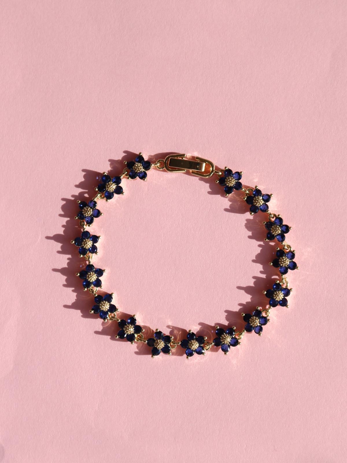 Lacivert Sparkling Flower Bileklik