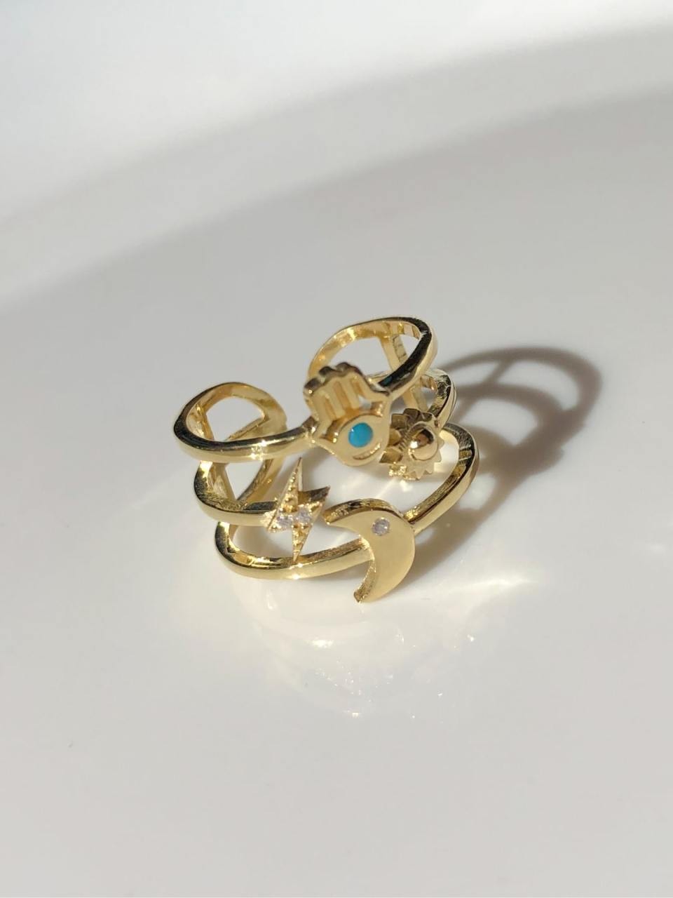 925 Silver Ring with 3 Figures