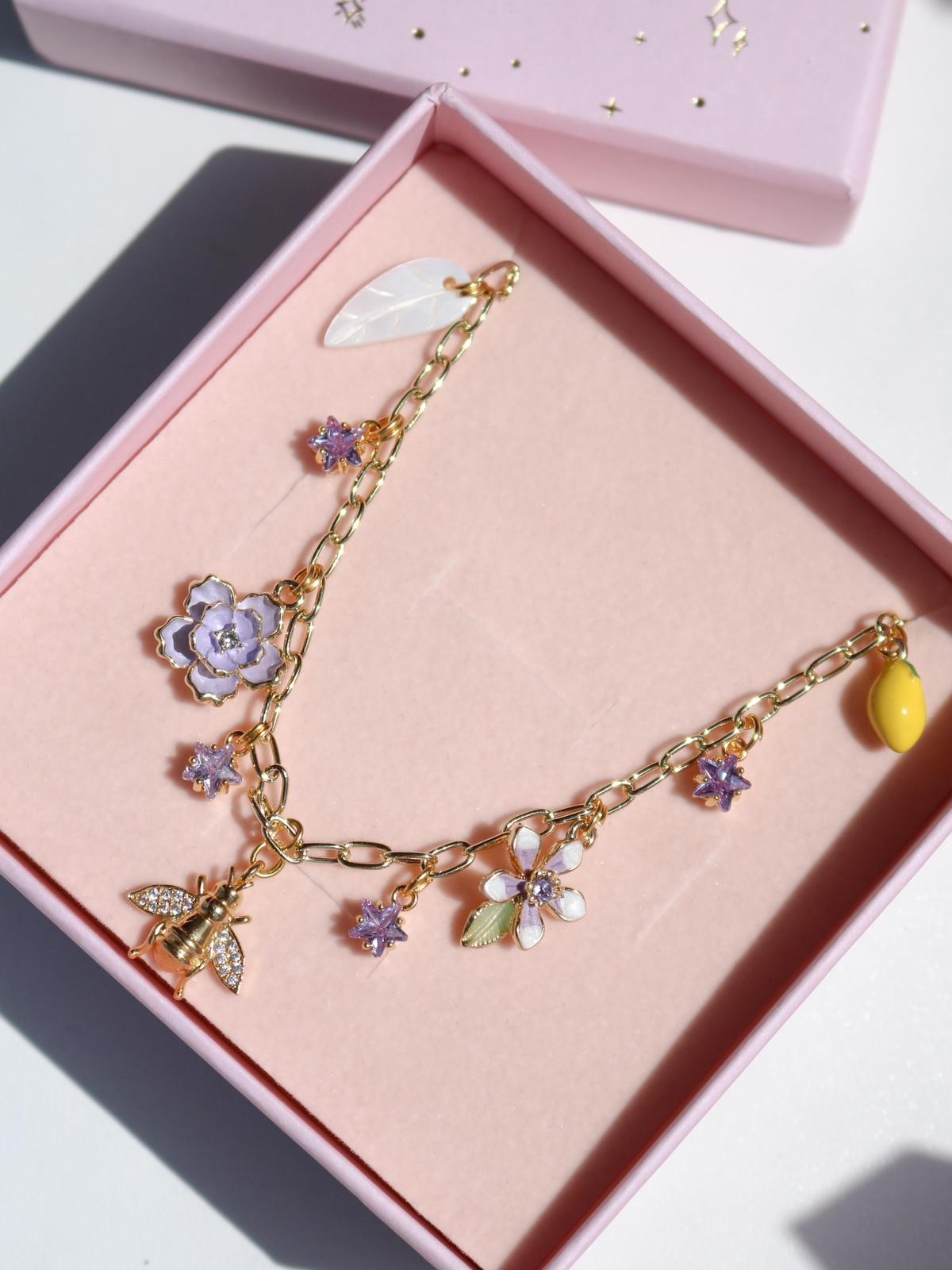 Bee Blossom Charm Kolye Xuping Zincir