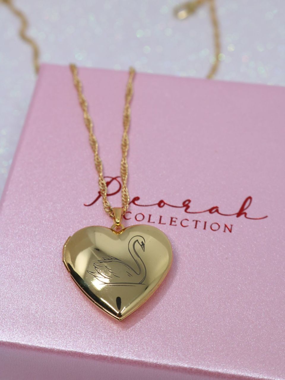 Swan Lake Princess Odette Swan Heart Locket