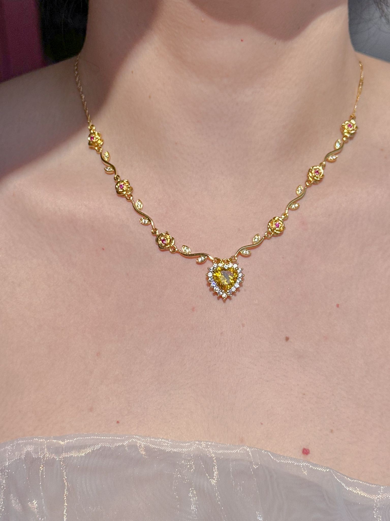 Belle's Rose Heart Necklace