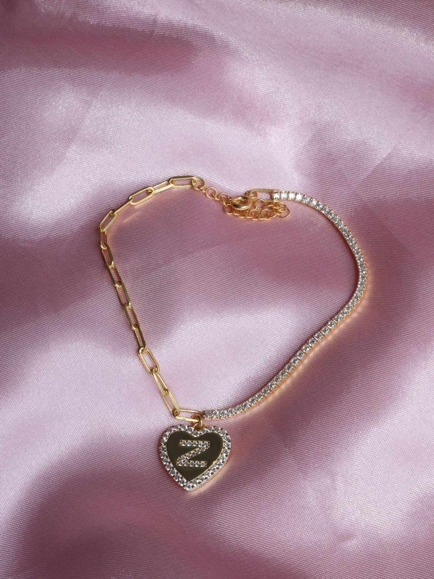 Heart Letter Waterway 925 Silver Bracelet