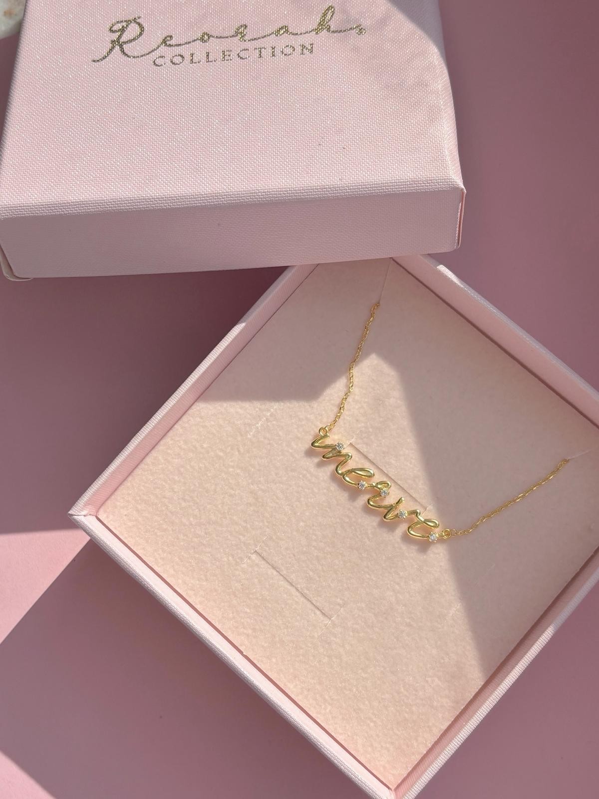 Personalized Stoned Name 925 Silver Necklace