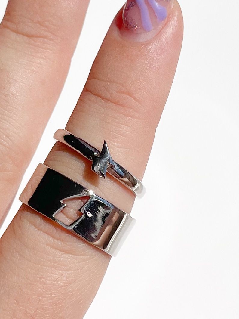 Lightning Couple Ring 925 Silver