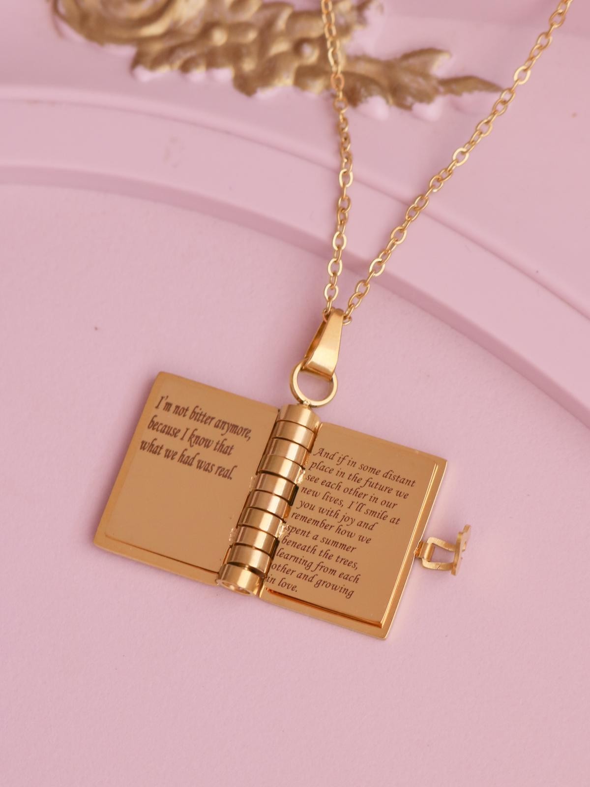 Notebook Letter to Allie Steel Necklace