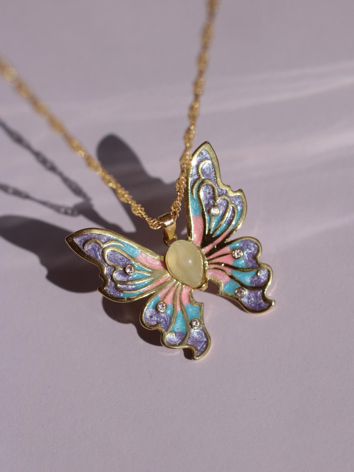 Fairy Elina Glow in the Dark Butterfly Necklace