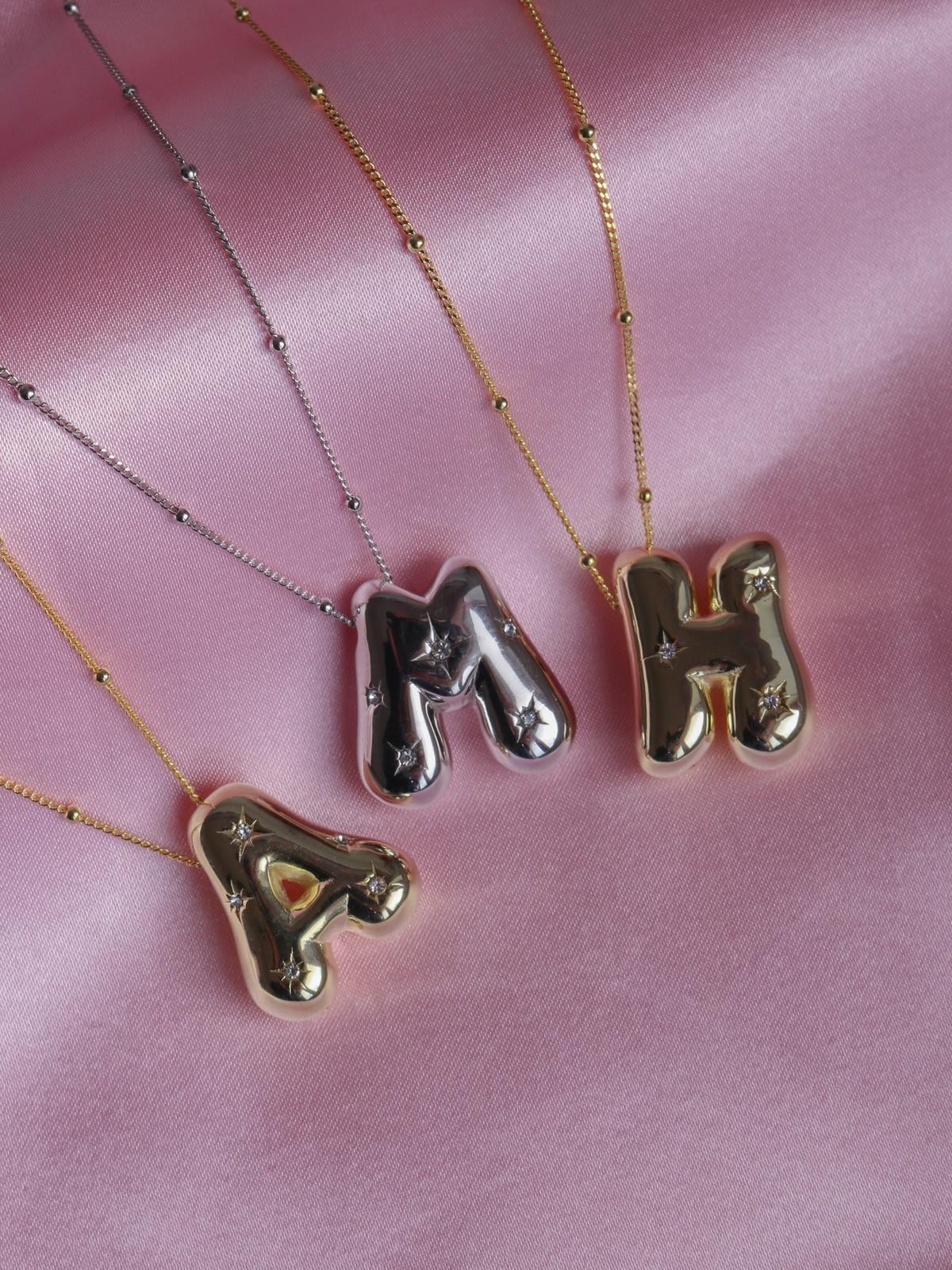 Shiny Sugar Letter Necklace 925 Silver