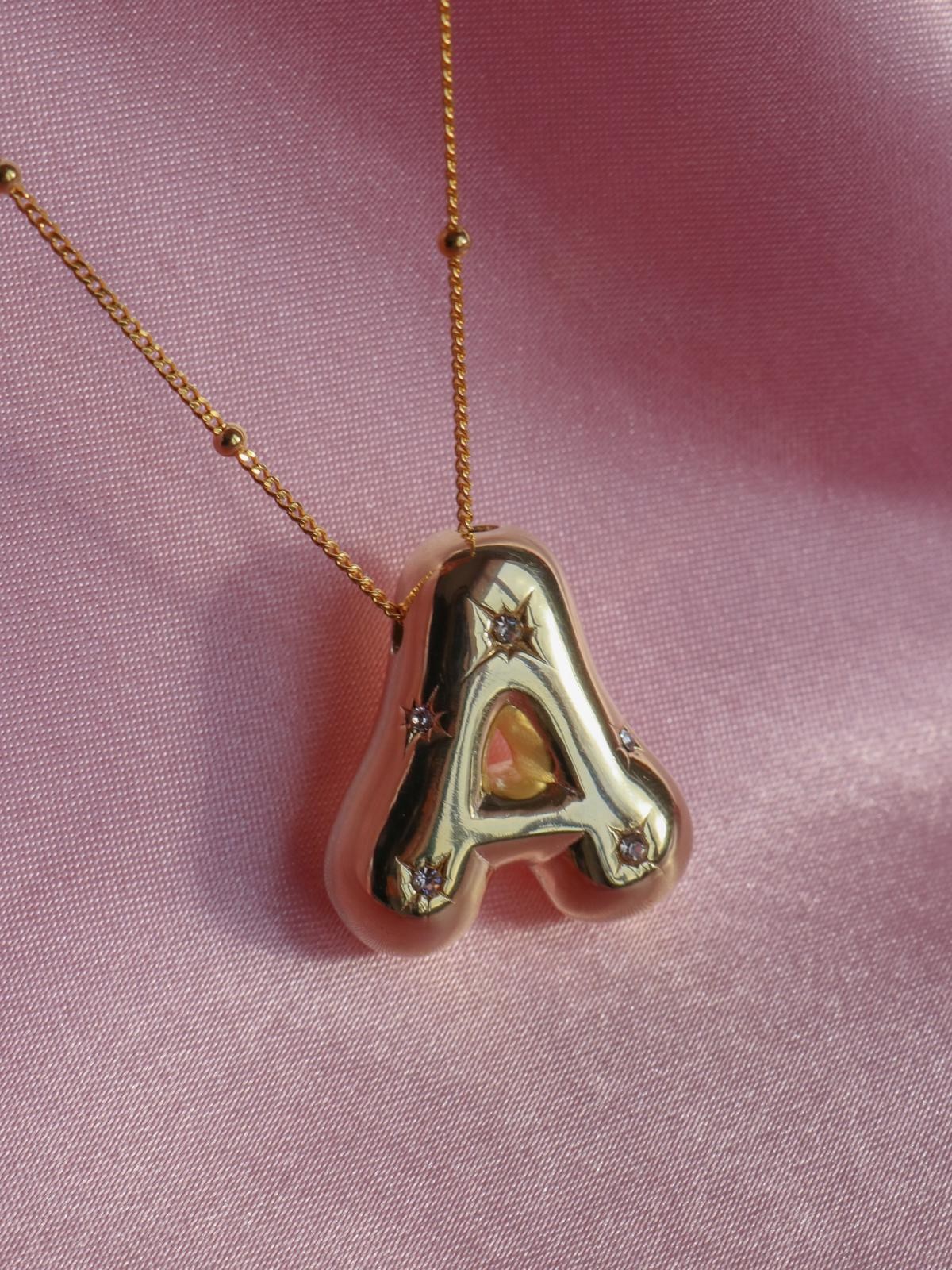 Shiny Sugar Letter Necklace 925 Silver