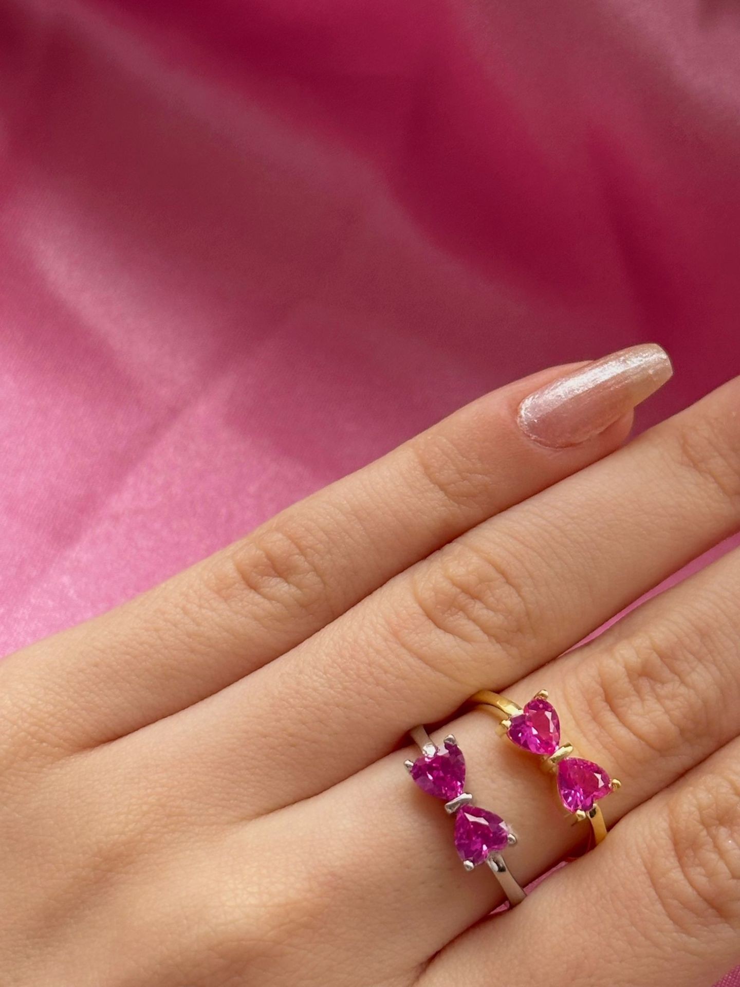 Pink Ribbon 925 Silver Ring