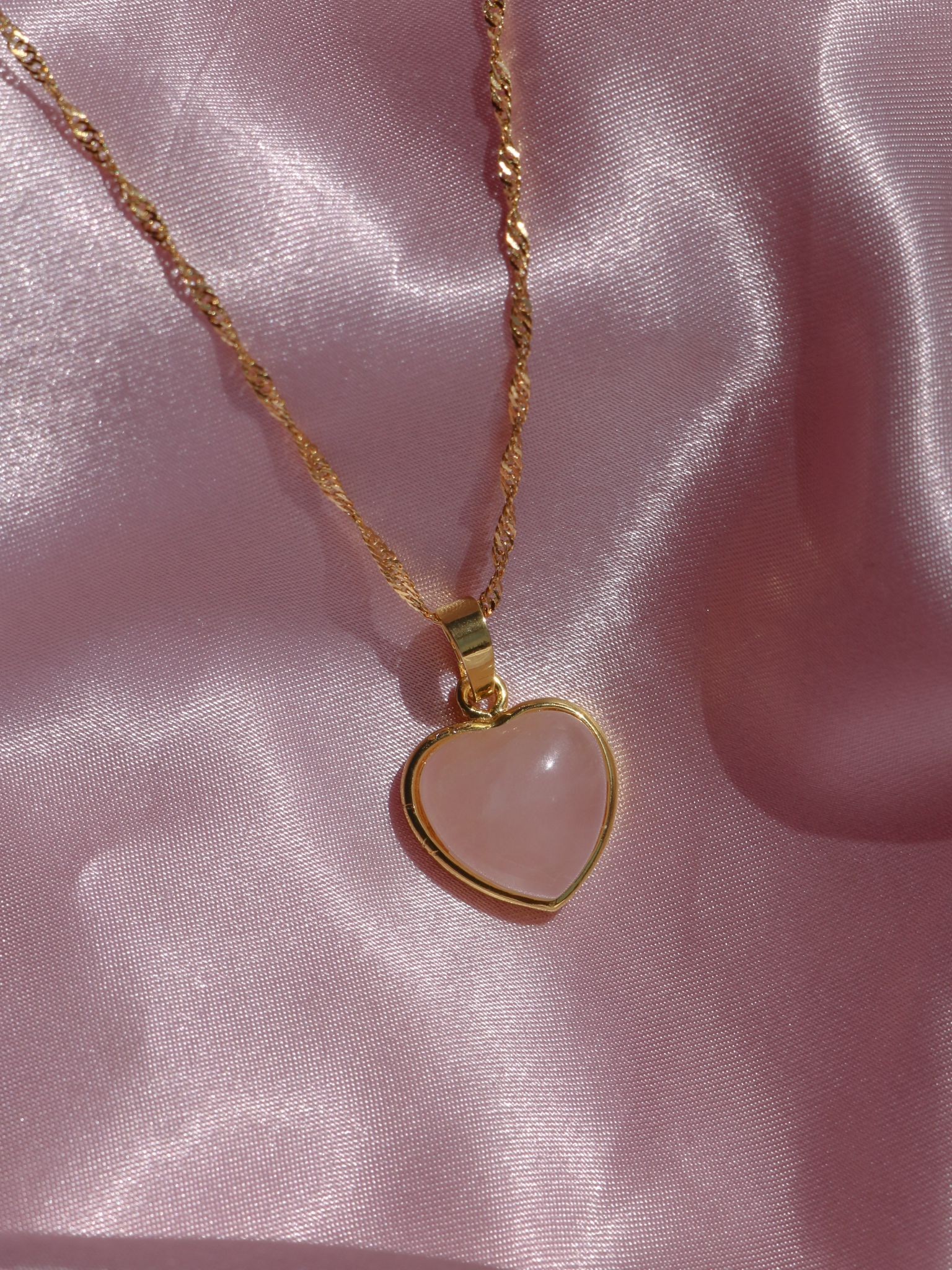 Natural Stone Heart Necklace