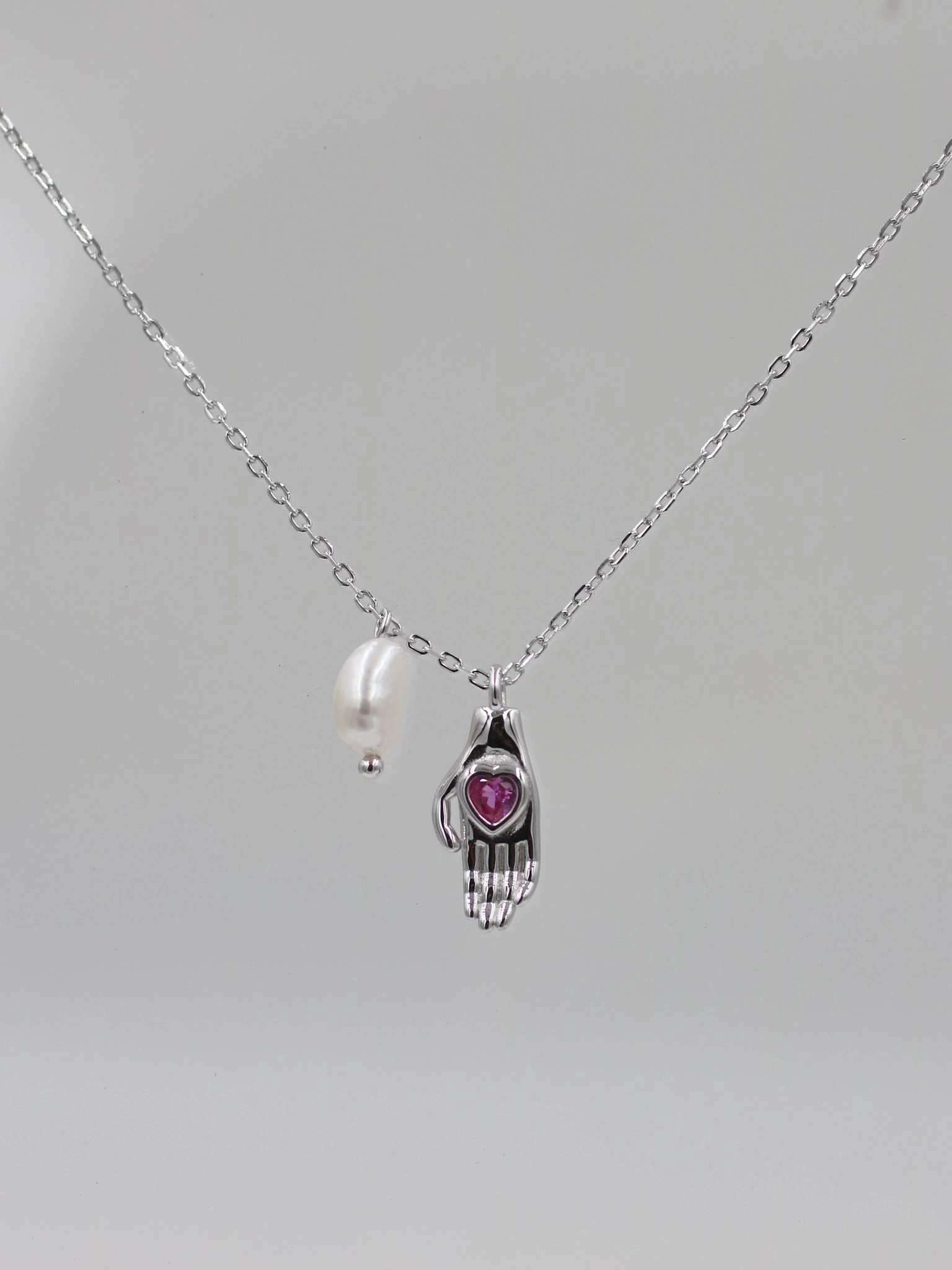 Pearly Fatima's Lovely Hand 925 Gümüş Kolye