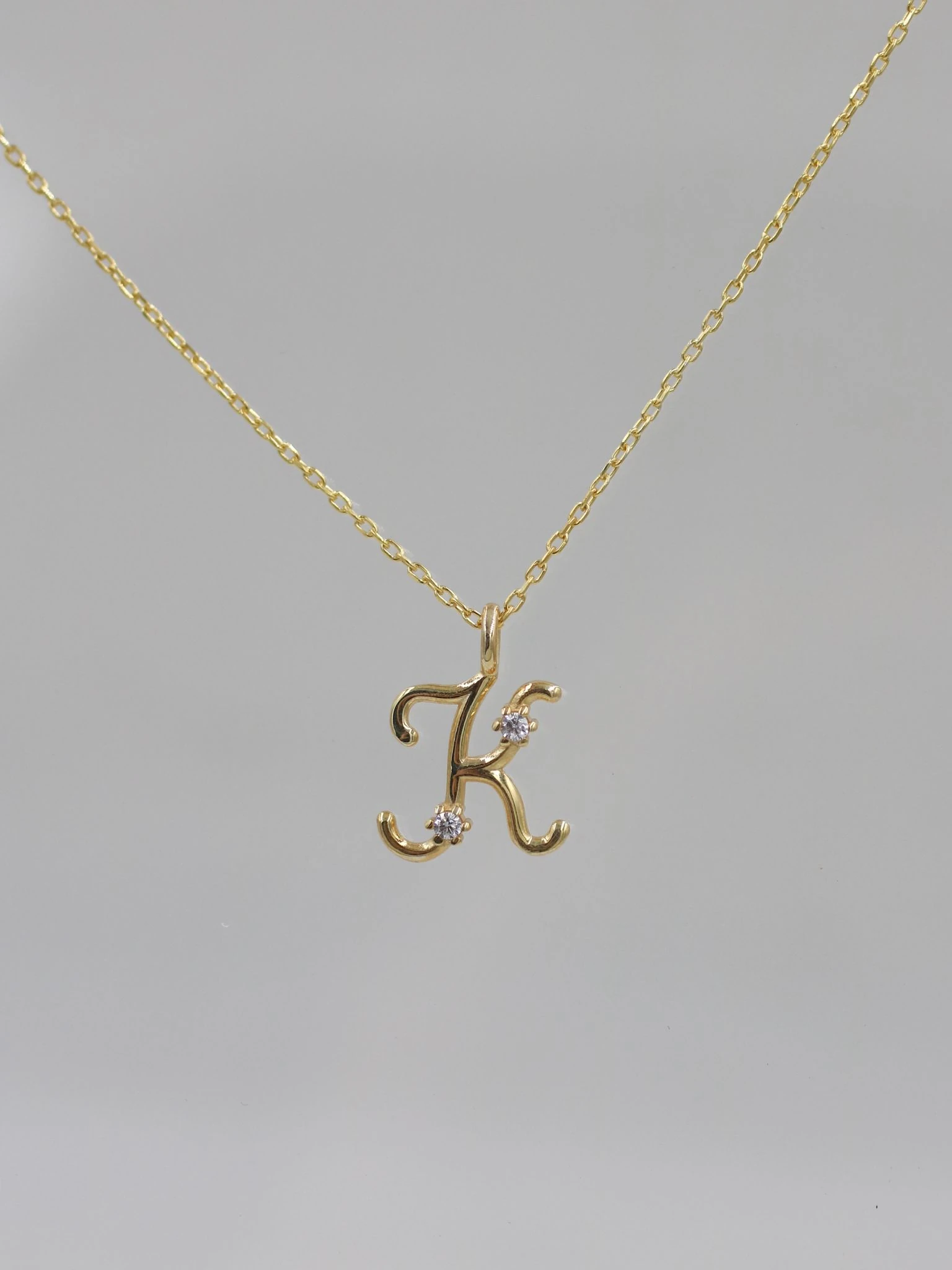 Kişiye Özel Taşlı Harf 925 Gümüş Kolye