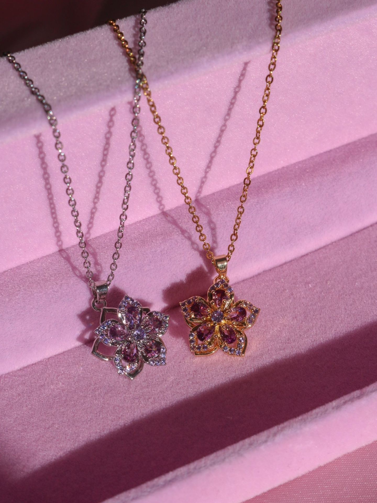Rapunzel Flower Fidget Steel Necklace