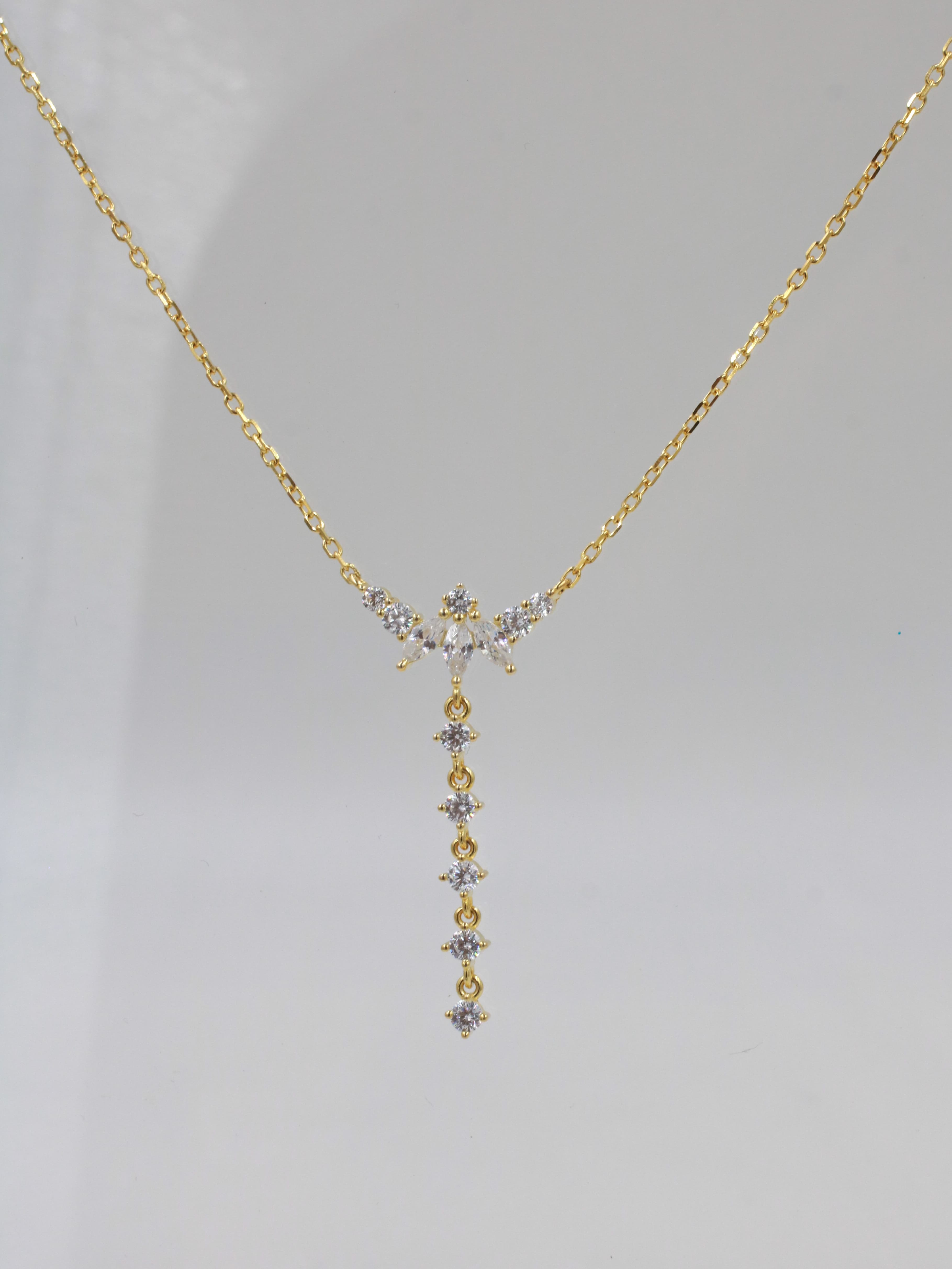 Crystal Drop 925 Silver Necklace