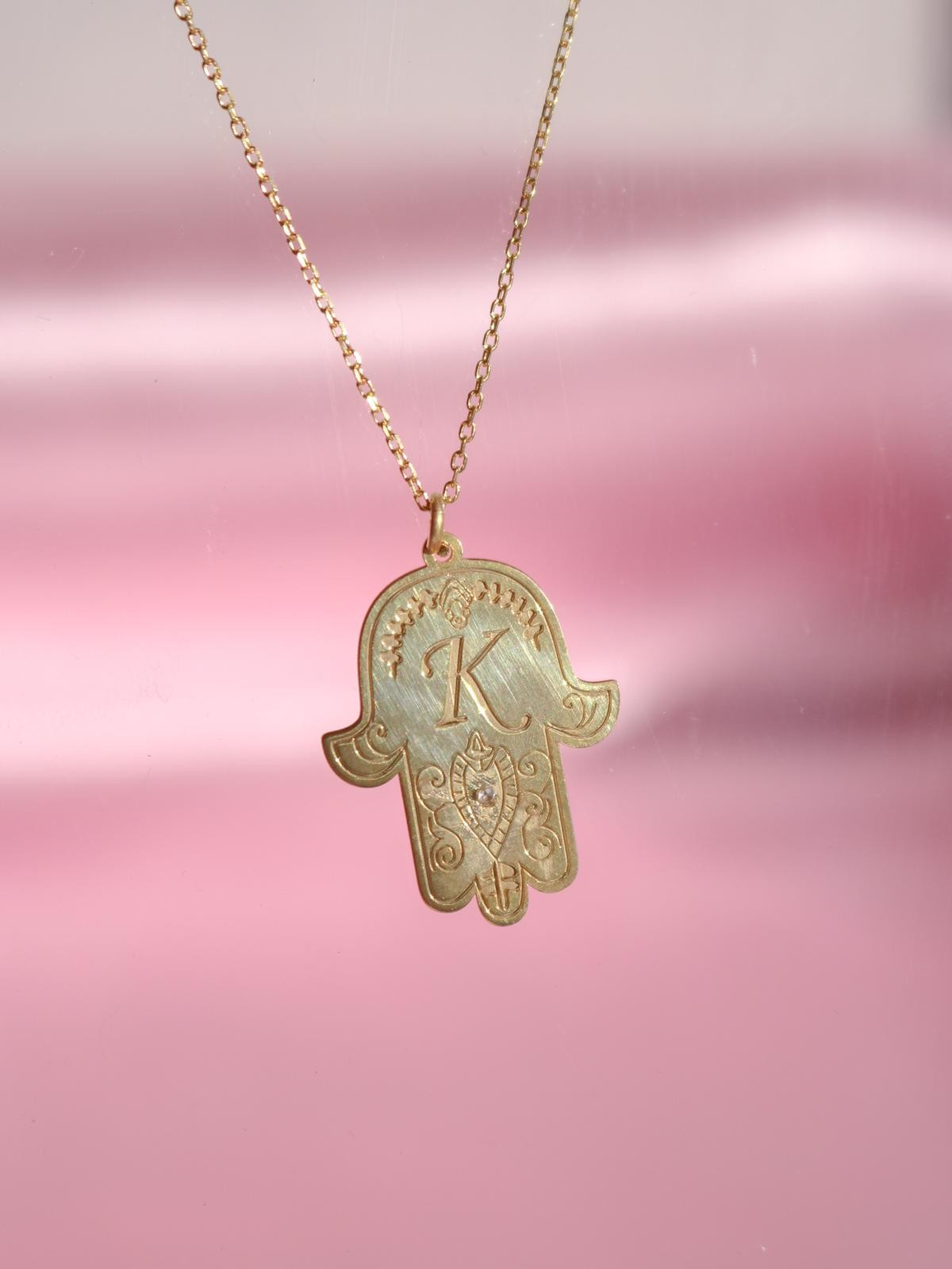 Fatma El Personalized Letter 925 Silver Necklace