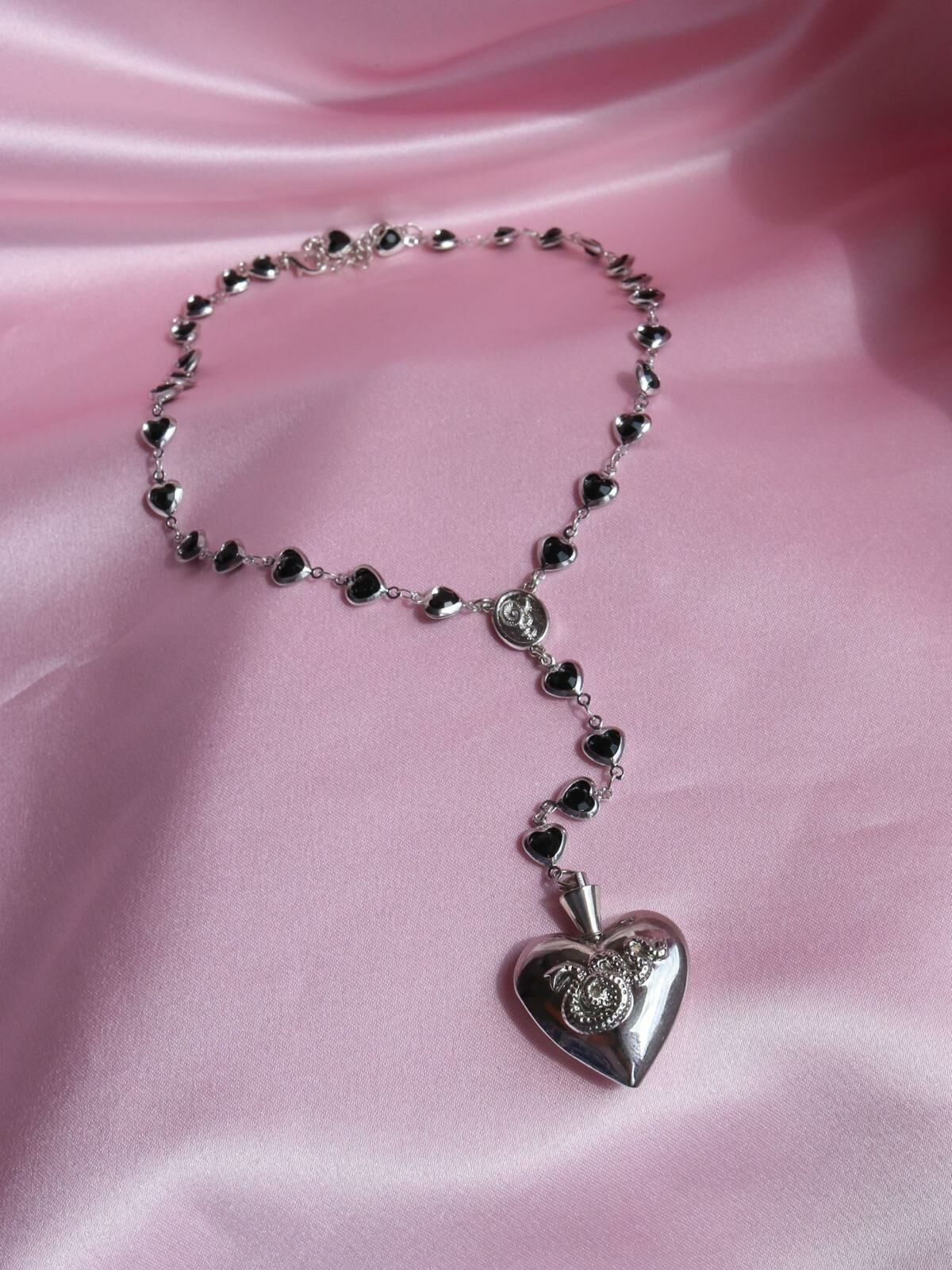 Black LDR Style Heart Necklace