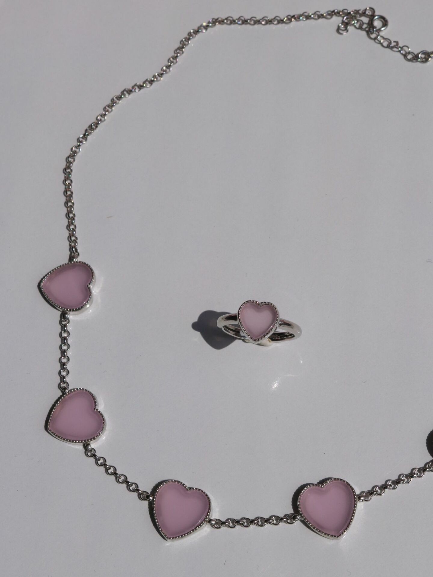 Light Pink 925 Silver Necklace