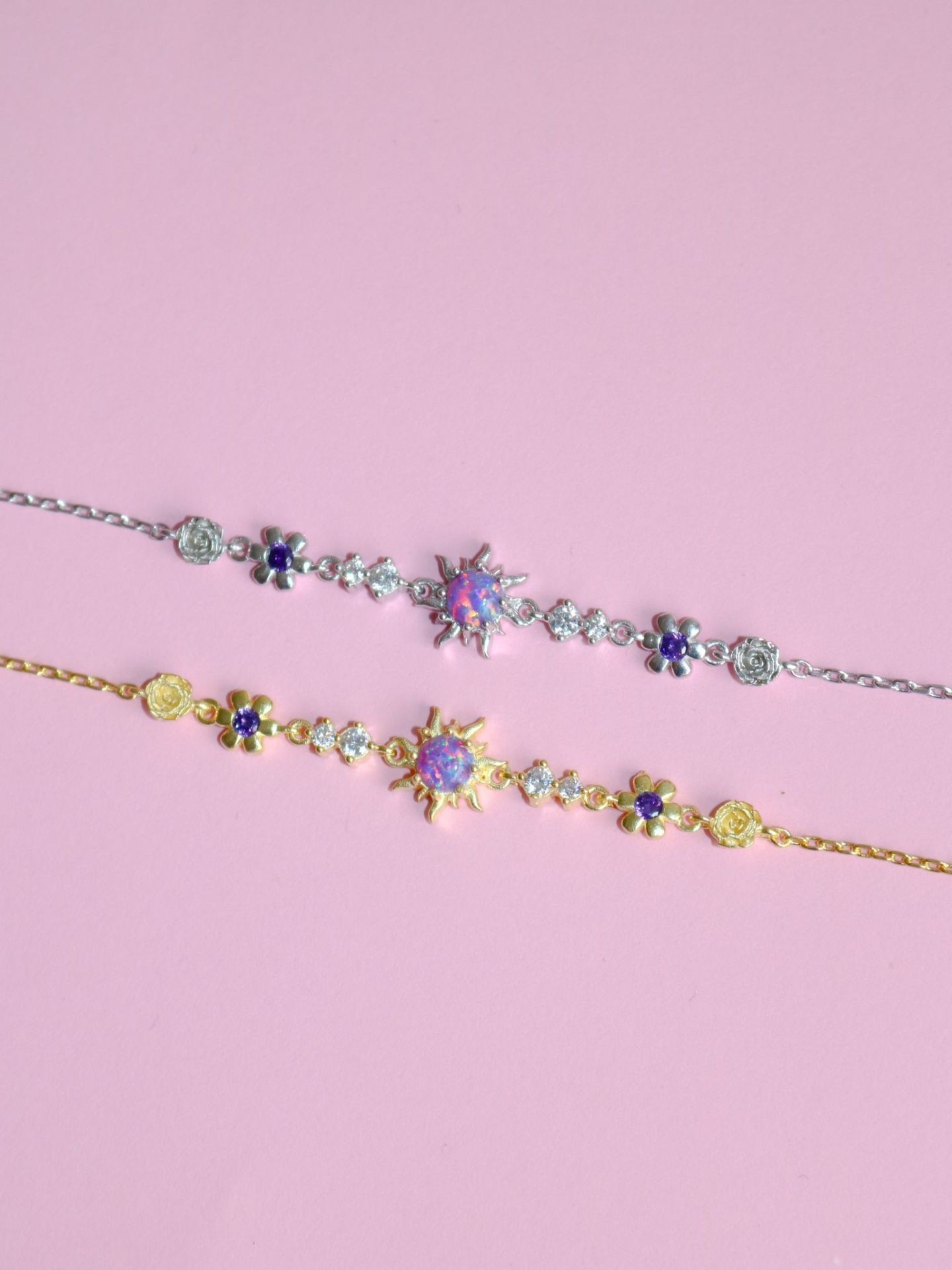 Rapunzel Sunflower Opal 925 Silver Bracelet