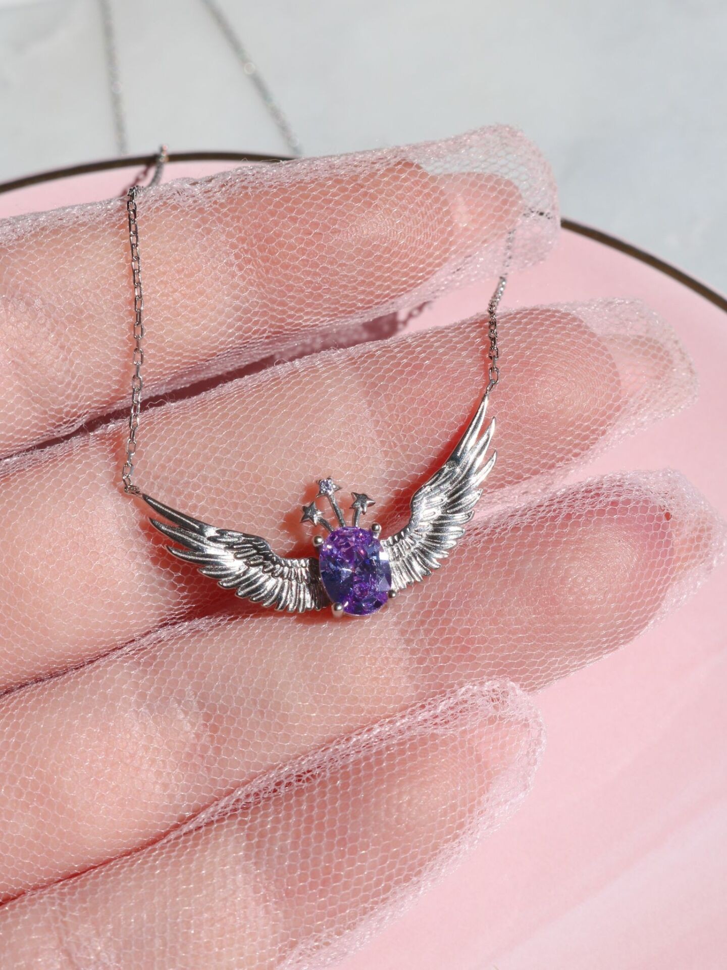 Wand of Light Magic Pegasus Necklace 925 Silver