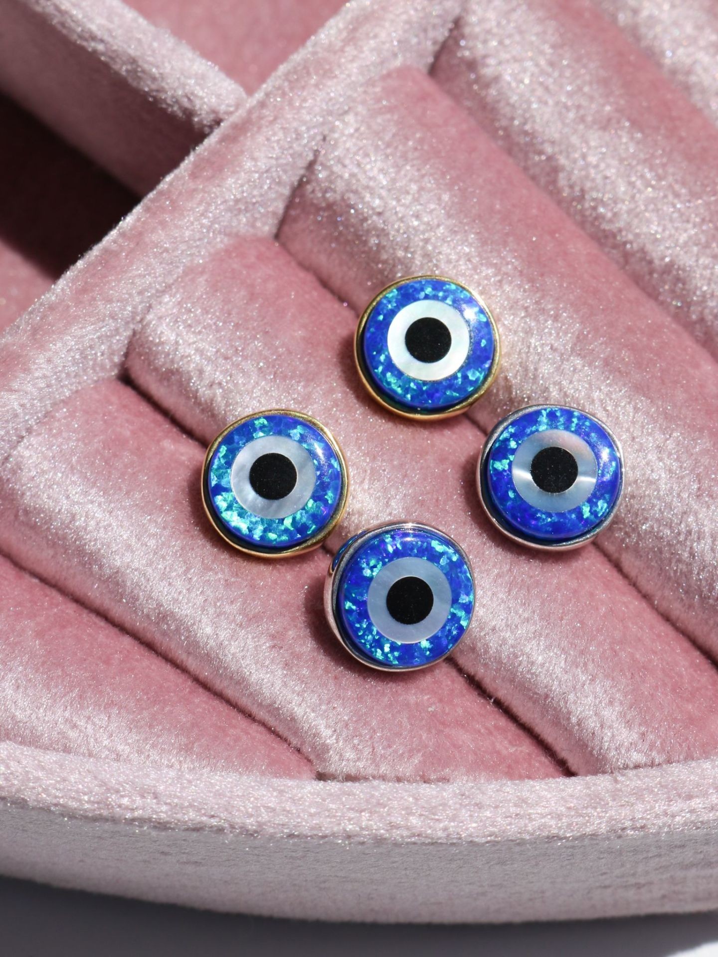 Opal Evil Eye 925 Silver Earring