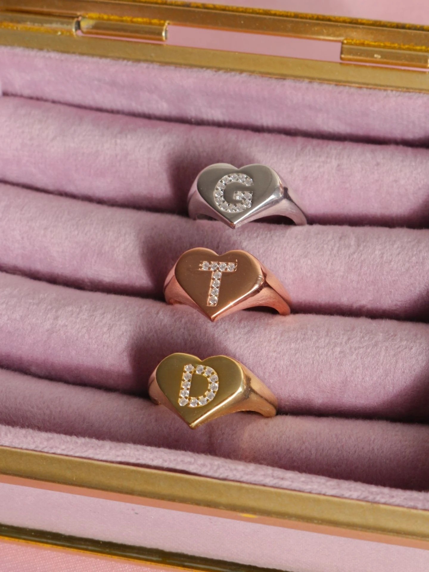 Letter Heart 925 Silver Ring