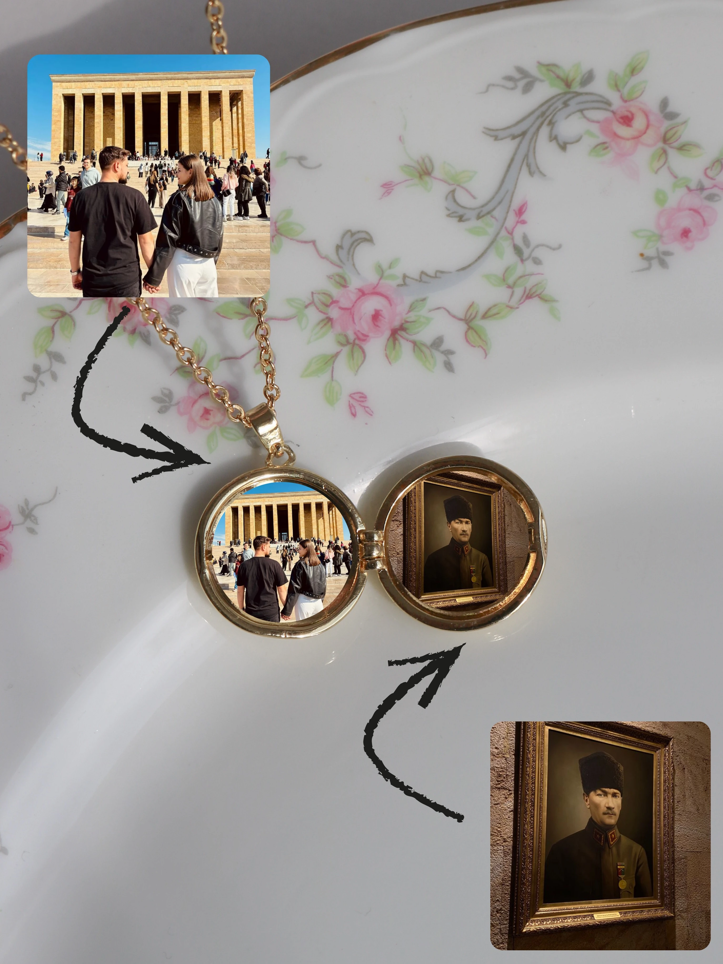 Purple Aurora Sun Kişiye Özel Fotoğraflı Kapaklı Kolye