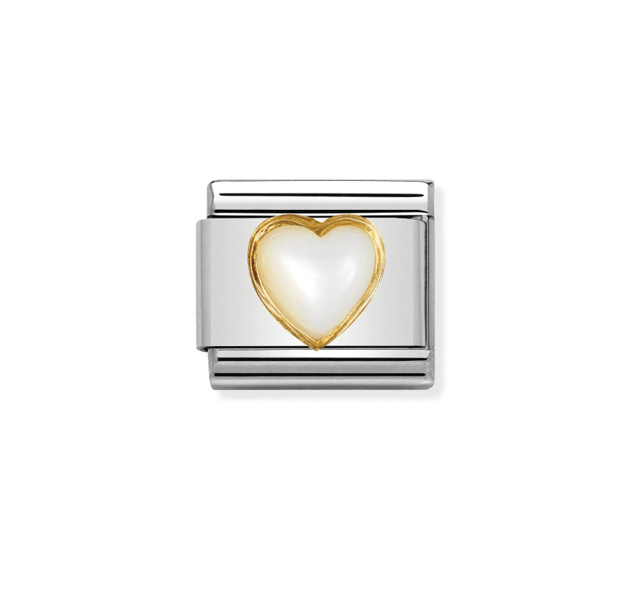 COMPOSABLE CLASSIC LINK HEART WHITE MOTHER OF PEARL