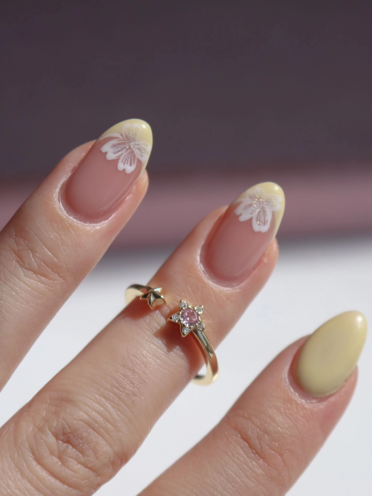 Double Pink Star Yüzük