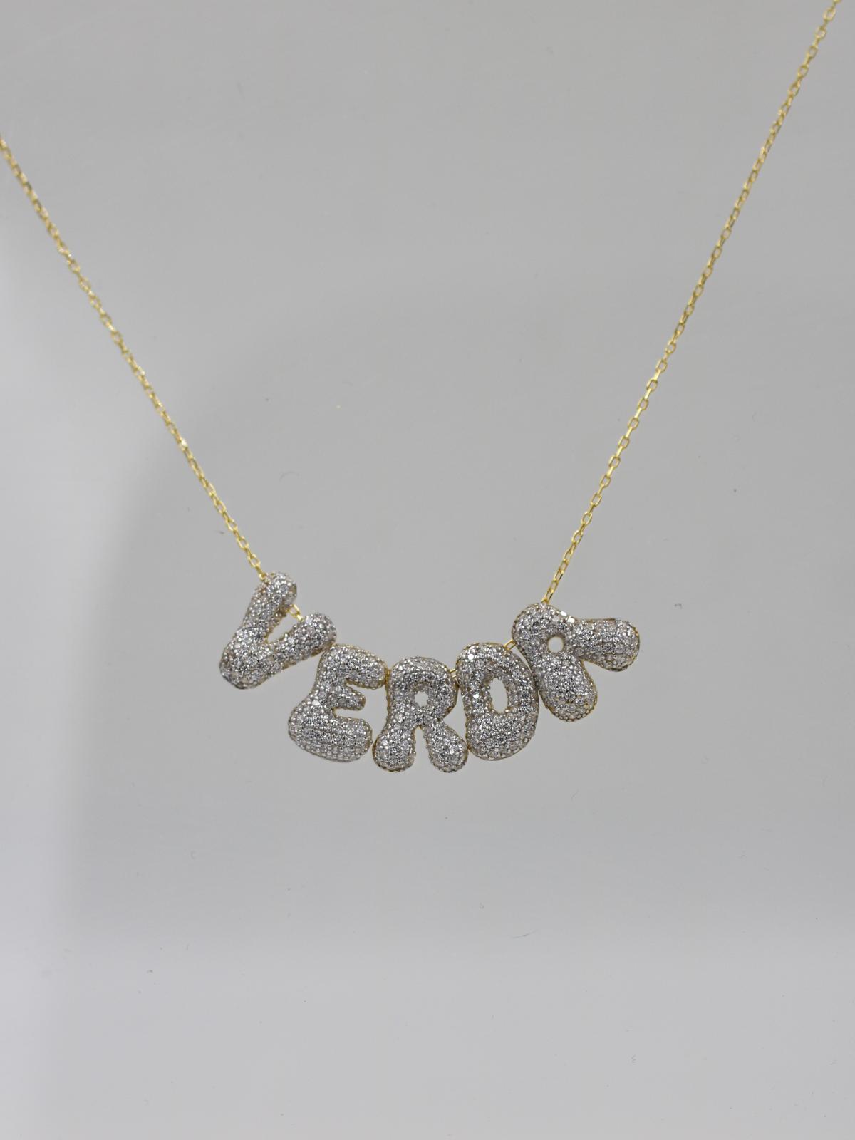 Dazzle Spark Personalized Name 925 Silver Necklace