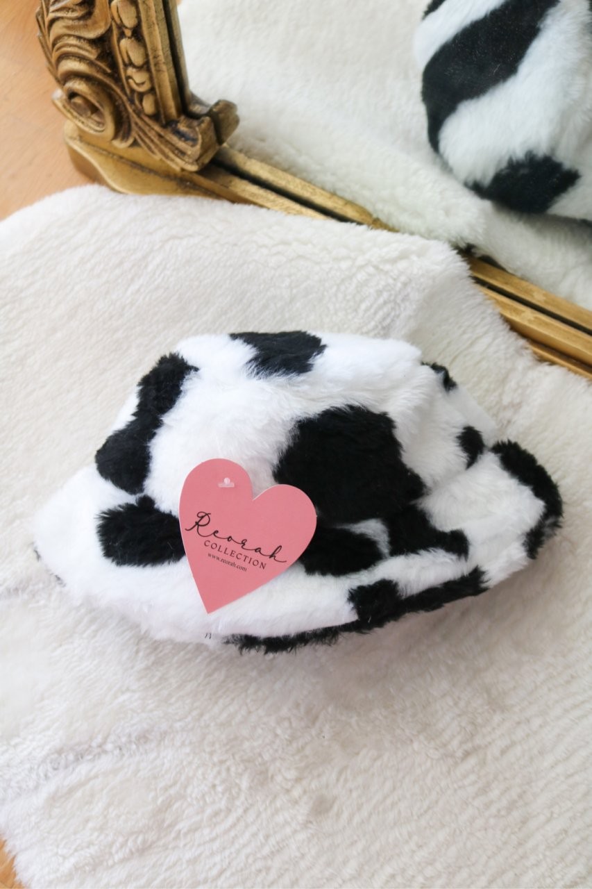 Cow Pattern Plush Hat