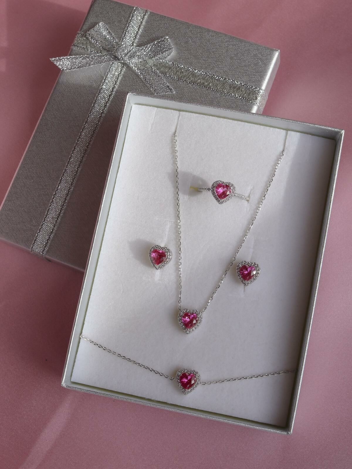 Pandora Heart 925 Silver Jewelry Set