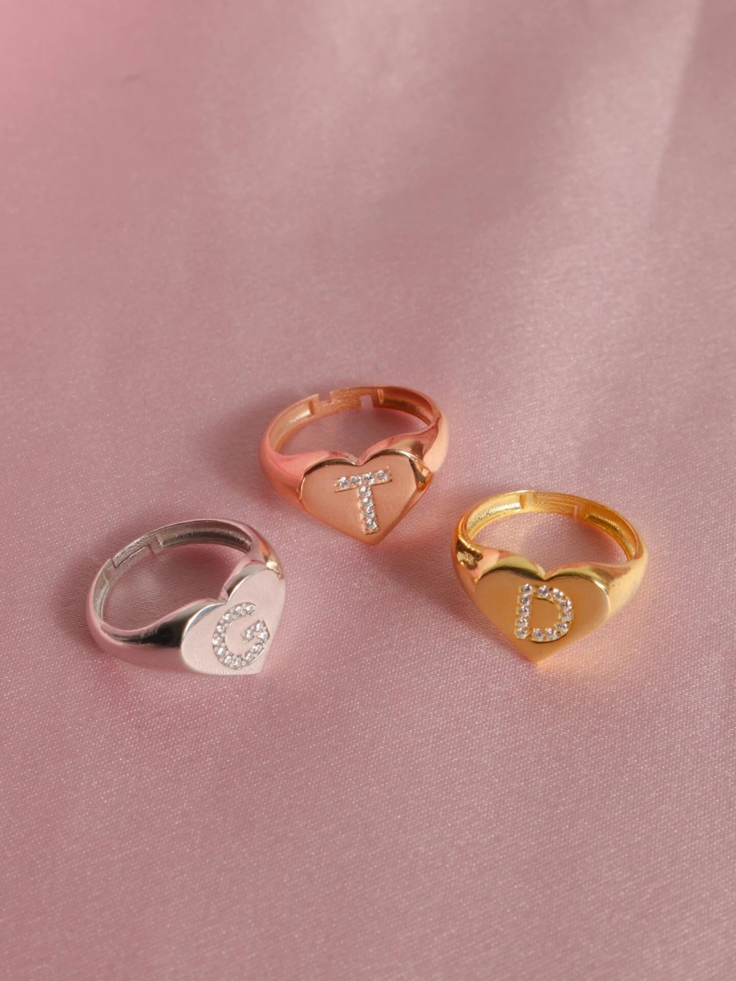 Letter Heart 925 Silver Ring