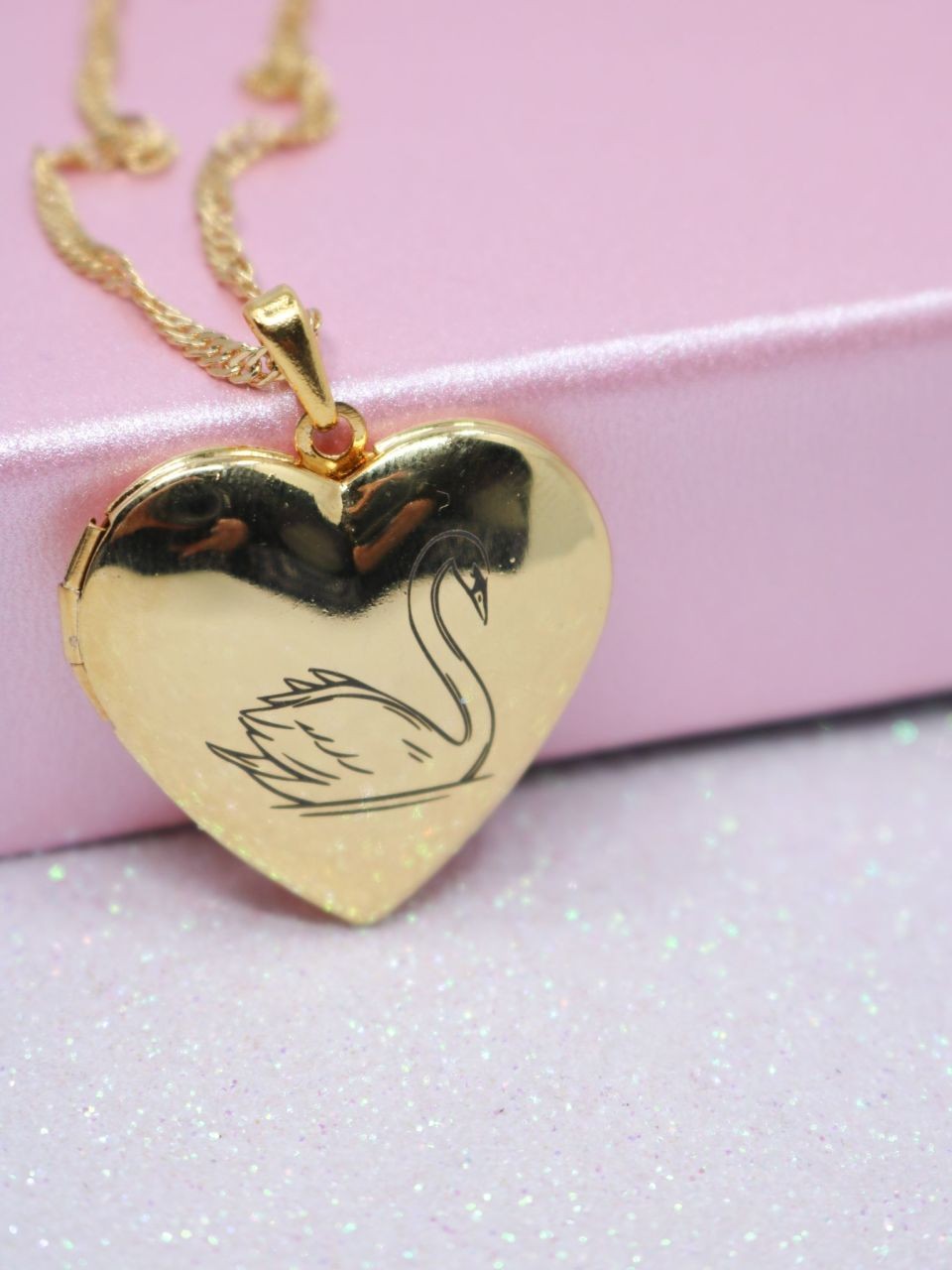 Swan Lake Princess Odette Swan Heart Locket